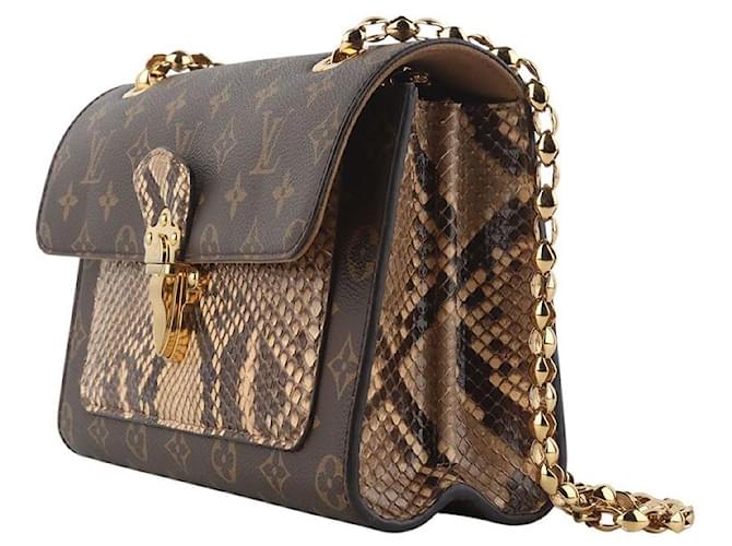 Louis Vuitton Borsa a tracolla con patta Monogram Python Biguato Gold Chain Nero - vista 2