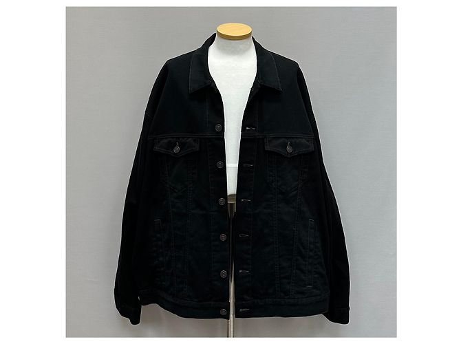 Balenciaga Jeansjacke mit handgezeichnetem BB-Logo Silber - Ansicht 3
