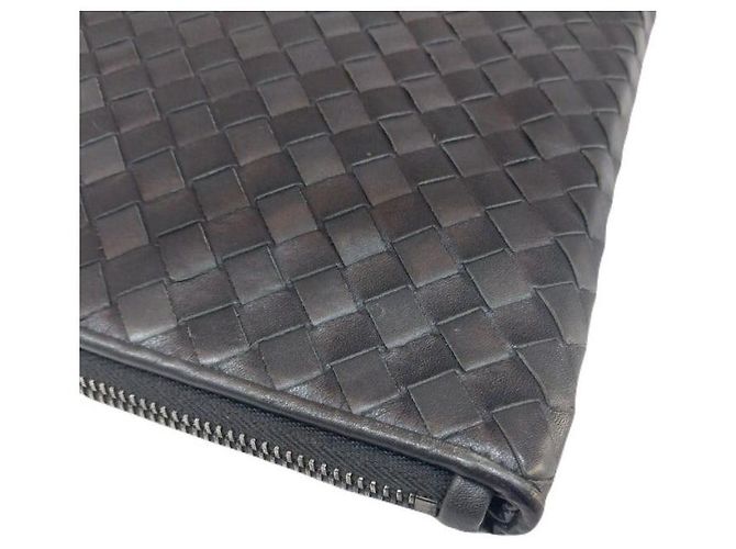 Bottega Veneta Portadocumenti Intrecciato da uomo Clutch Nero Large - vista 4