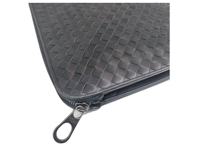 Bottega Veneta Portadocumenti Intrecciato da uomo Clutch Nero Large - vista 6