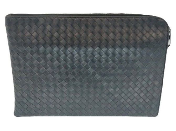 Bottega Veneta Portadocumenti Intrecciato da uomo Clutch Nero Large - vista 7