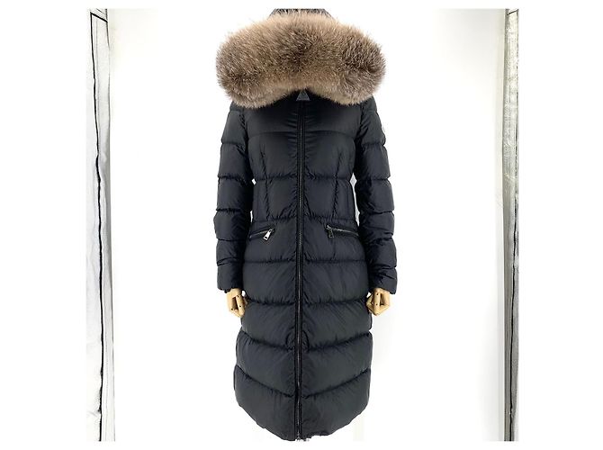 Moncler Boeidic Langdunenjacke mit Fuchsfell Schwarz - Ansicht 2