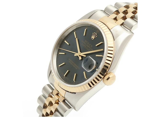 Rolex Datejust raro con quadrante blu originale e cinturino Bindex, orologio combo da uomo - vista 11