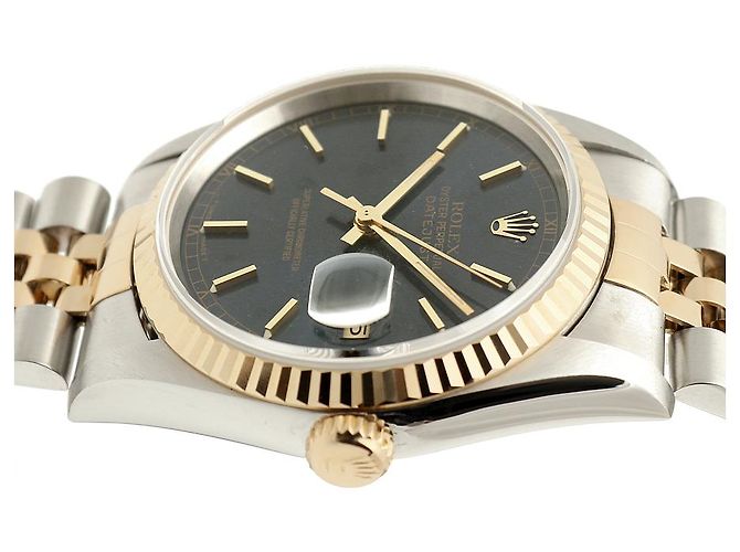 Rolex Datejust raro con quadrante blu originale e cinturino Bindex, orologio combo da uomo - vista 13