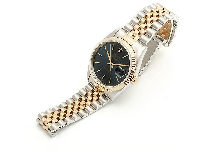 Rolex Datejust raro con quadrante blu originale e cinturino Bindex, orologio combo da uomo - vista 15