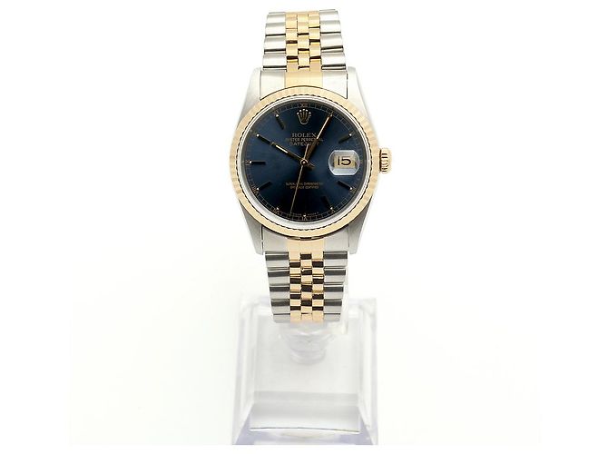 Rolex Datejust raro con quadrante blu originale e cinturino Bindex, orologio combo da uomo - vista 5