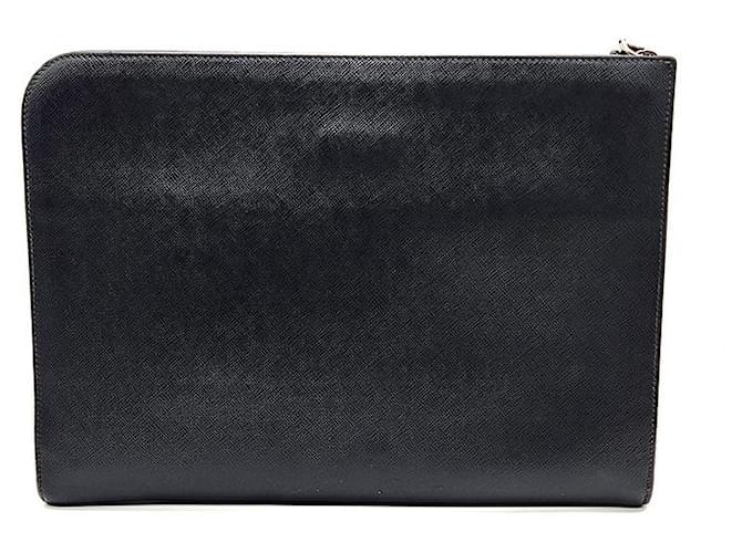 Prada Clutch Document Saffiano Nero - vista 3