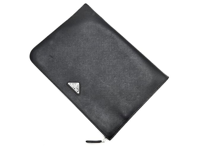 Prada Clutch Document Saffiano Nero - vista 4
