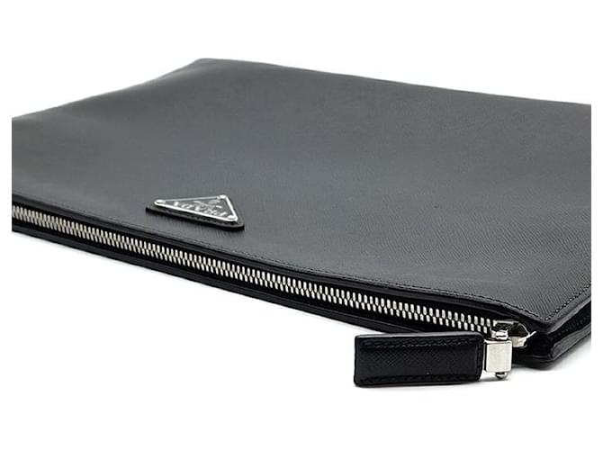 Prada Clutch Document Saffiano Nero - vista 5
