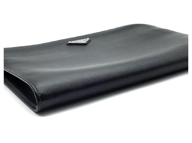 Prada Clutch Document Saffiano Nero - vista 6