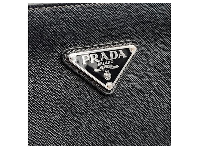 Prada Clutch Document Saffiano Nero - vista 7