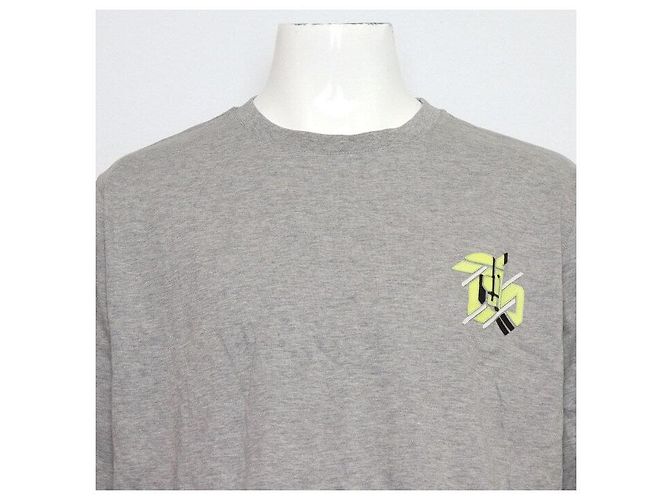 Hermès Kurzärmeliges Herren-T-Shirt Mini Patch Grau Braun - Ansicht 2