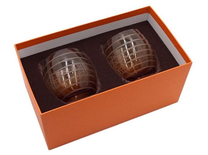 Hermès Amber Fanfare Kristall Old Fashioned Glas-Set Orange - Ansicht 4