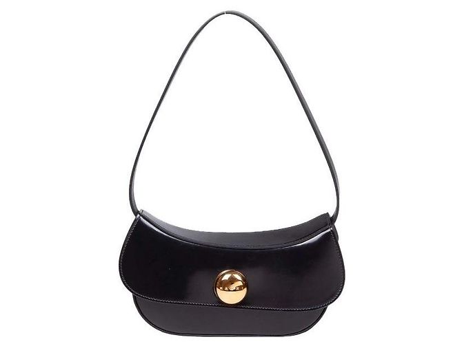 Marni Piccola borsa hobo in pelle nera con farfalla - vista 3