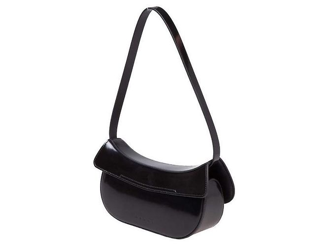 Marni Piccola borsa hobo in pelle nera con farfalla - vista 5