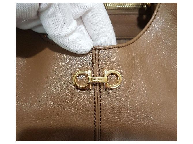 Salvatore Ferragamo Borsa Tote a Spalla con Catena Marrone - vista 3