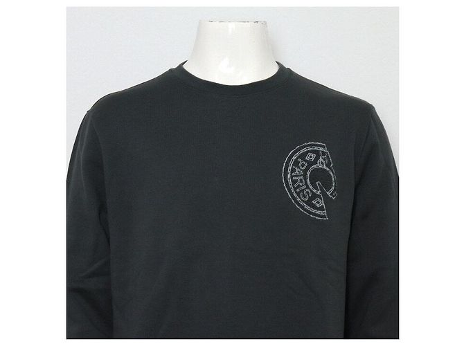 Hermès Clou de Selle Patch Crewneck Sweatshirt für Herren Schwarz - Ansicht 2