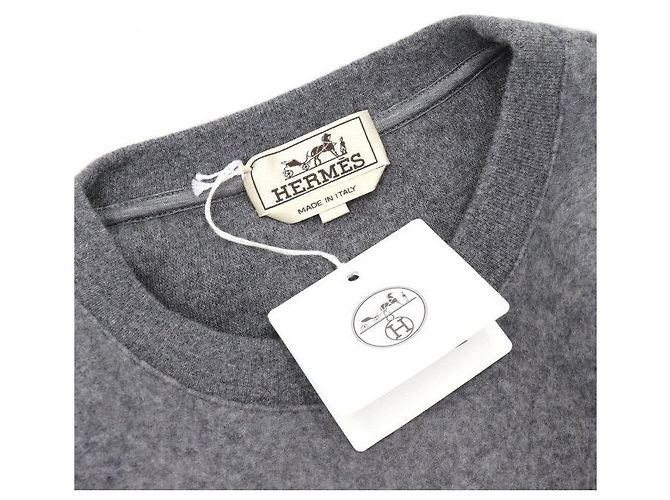 Hermès Sweatshirt aus Kaschmir-Mischung mit Ledertasche und Rundhalsausschnitt für Herren Braun - Ansicht 5