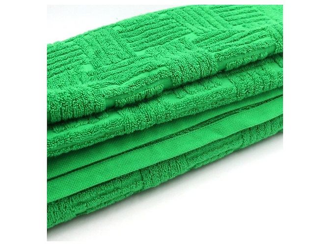Bottega Veneta Toalla de Playa de Toalla de Algodón Intricato Verde - vista 3