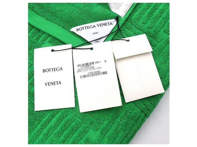 Bottega Veneta Toalla de Playa de Toalla de Algodón Intricato Verde - vista 4
