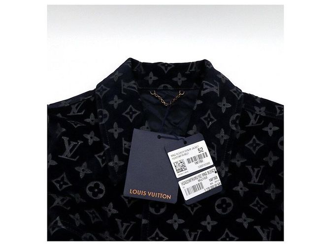 Louis Vuitton Giacca in denim e velluto misto con monogramma da uomo D'oro - vista 5