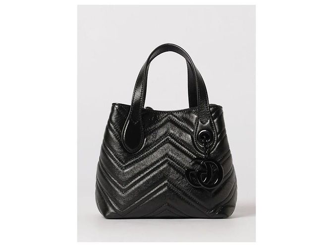Gucci Borsa Tote Small GG Marmont Nero - vista 4