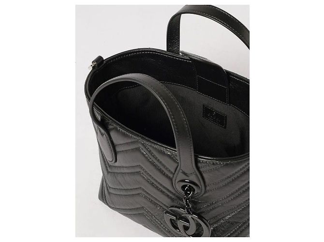 Gucci Borsa Tote Small GG Marmont Nero - vista 8