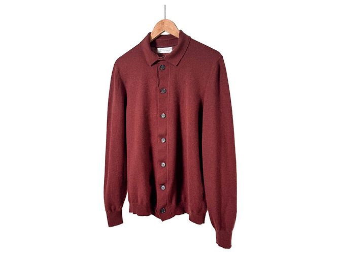 Brunello Cucinelli Strickjacke aus Kaschmir in Burgunderrot - Ansicht 2