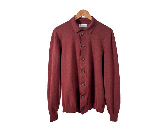 Brunello Cucinelli Strickjacke aus Kaschmir in Burgunderrot - Ansicht 5