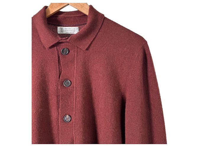 Brunello Cucinelli Strickjacke aus Kaschmir in Burgunderrot - Ansicht 8