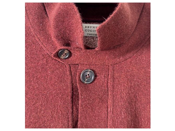 Brunello Cucinelli Strickjacke aus Kaschmir in Burgunderrot - Ansicht 9