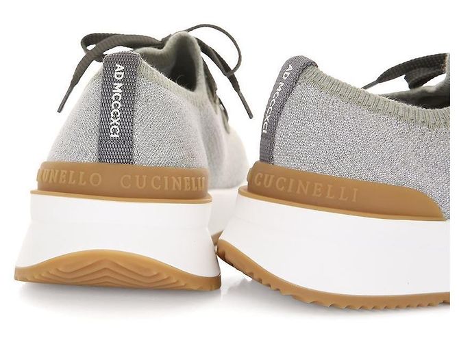 Brunello Cucinelli Sneakers in cotone Marrone - vista 11