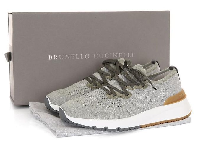 Brunello Cucinelli Sneakers in cotone Marrone - vista 12