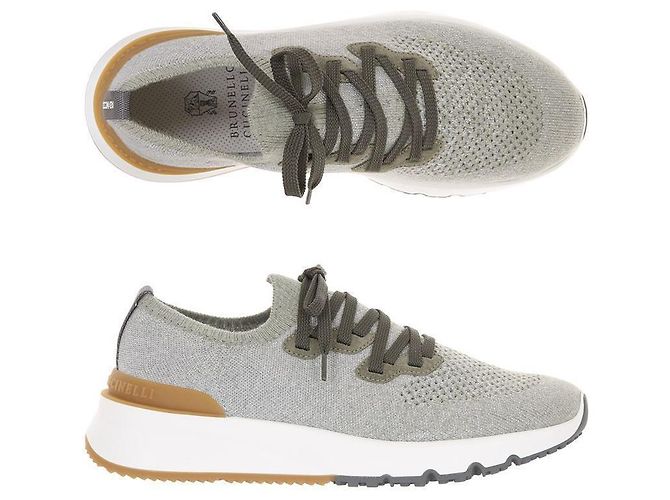 Brunello Cucinelli Sneakers in cotone Marrone - vista 2