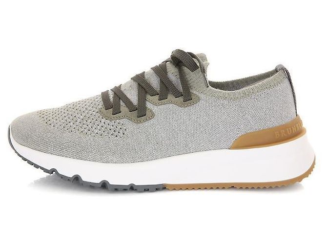 Brunello Cucinelli Sneakers in cotone Marrone - vista 3