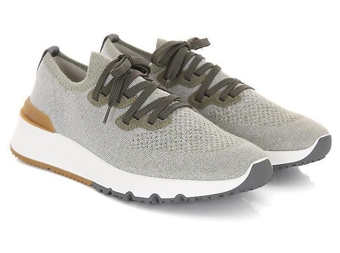 Brunello Cucinelli Sneakers in cotone Marrone - vista 4