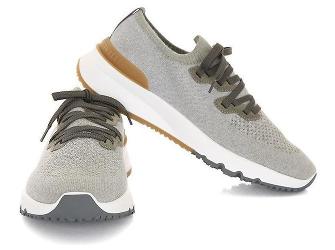 Brunello Cucinelli Sneakers in cotone Marrone - vista 5