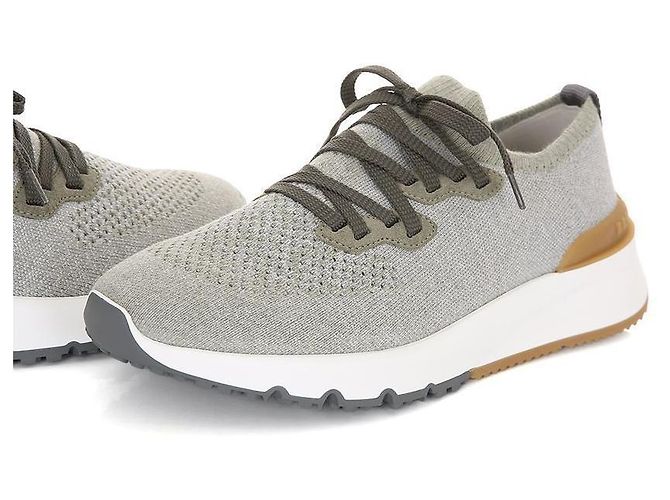 Brunello Cucinelli Sneakers in cotone Marrone - vista 7