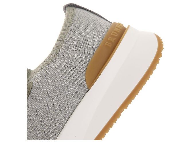 Brunello Cucinelli Sneakers in cotone Marrone - vista 9