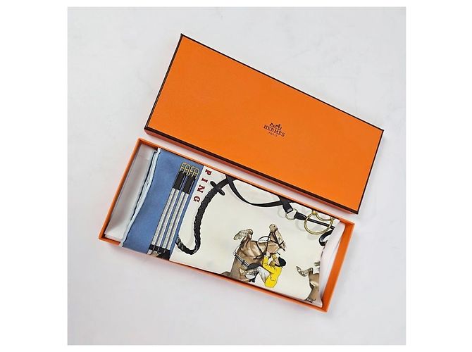 Silk In Hermès Sciarpa di seta da donna con bordi arrotolati Blu - vista 11