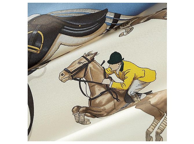 Silk In Hermès Sciarpa di seta da donna con bordi arrotolati Blu - vista 4