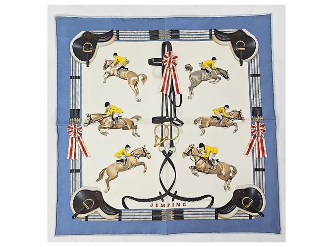 Silk In Hermès Sciarpa di seta da donna con bordi arrotolati Blu - vista 5