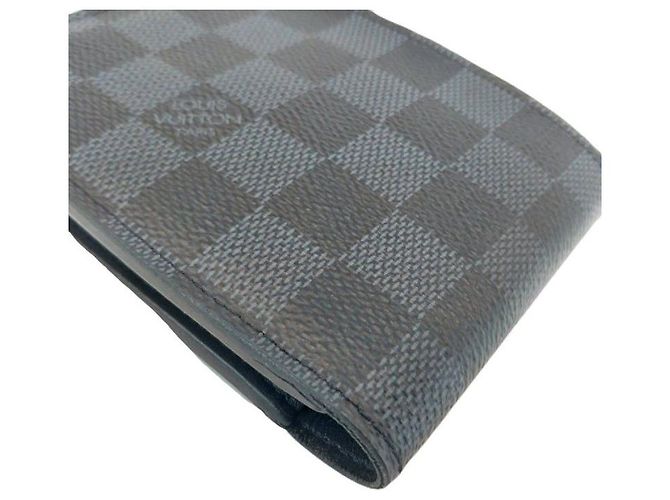 Louis Vuitton Portafoglio uomo a doppio piego LV Graphite Multiple Wallet Damier Cobalt Canvas Blu - vista 4