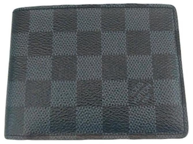 Louis Vuitton Portafoglio uomo a doppio piego LV Graphite Multiple Wallet Damier Cobalt Canvas Blu - vista 8