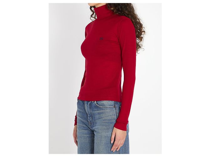 Triomphe Céline Top de cuello alto reacondicionado Rojo Roja - vista 2
