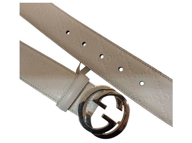 Gucci GG Ledergürtel für Damen Elfenbein Weiß - Ansicht 4
