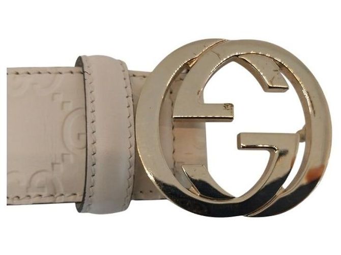Gucci GG Ledergürtel für Damen Elfenbein Weiß - Ansicht 5