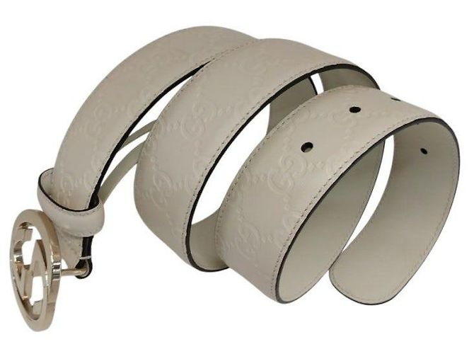 Gucci GG Ledergürtel für Damen Elfenbein Weiß - Ansicht 6