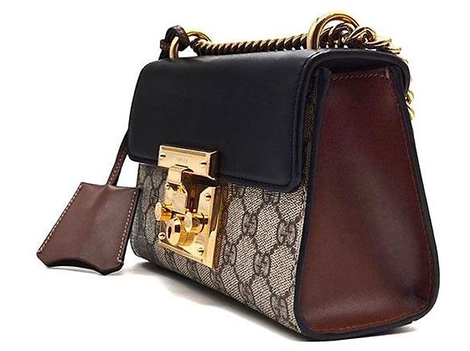 Gucci Borsa a Spalla Supreme Padlock Small Nero - vista 2