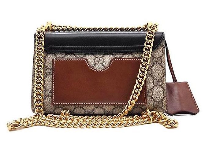 Gucci Borsa a Spalla Supreme Padlock Small Nero - vista 3